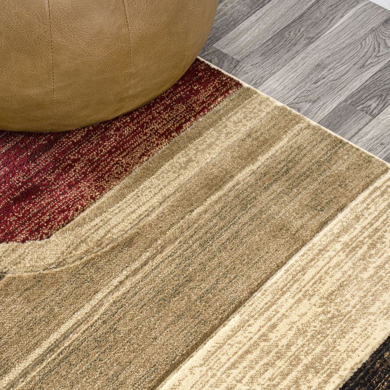 Ivy Bronx Kirsti Performance Cream/Brown/Red Rug Wayfair